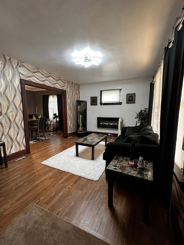 living room featuring wood-type flooring