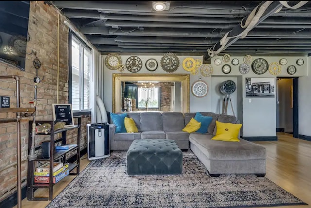 living room featuring hardwood / wood-style flooring and plenty of natural light