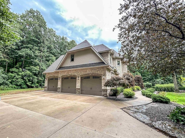 view of front of house with a garage