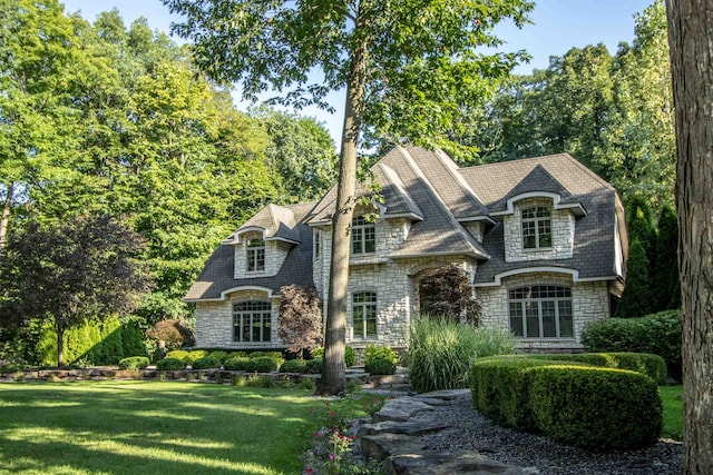 view of front facade with a front lawn