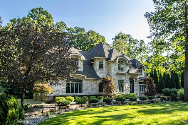 view of front of home with a front yard