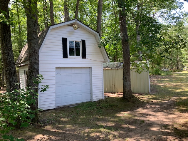 view of garage