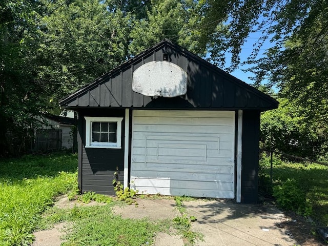 view of garage