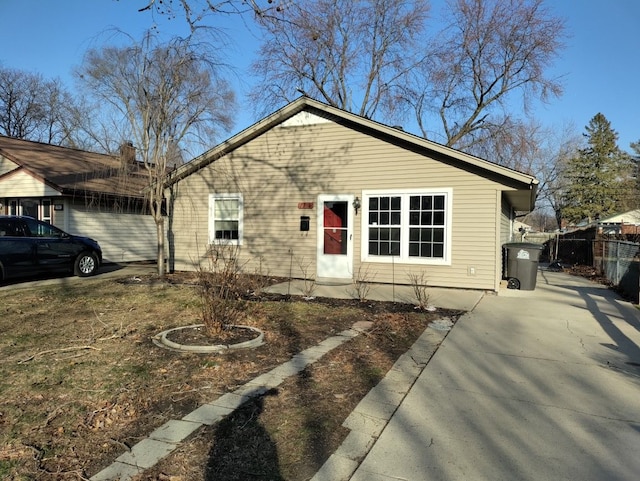 view of single story home