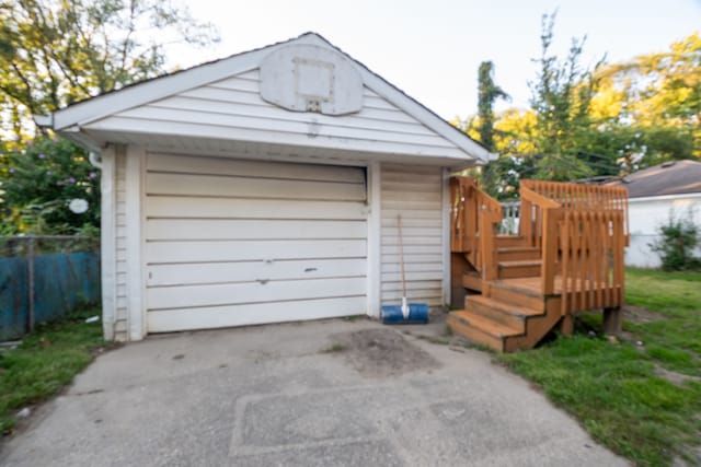 view of garage