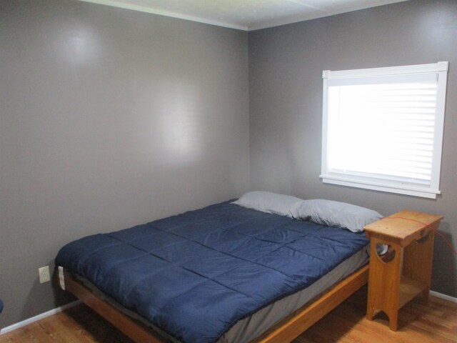 bedroom with hardwood / wood-style flooring