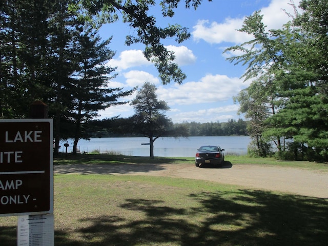 view of property's community with a water view