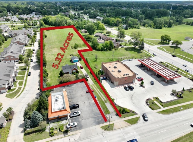 12841 Telegraph Rd, Taylor, MI 48180 - aerial view of property and surrounding area featuring property boundaries highlighted