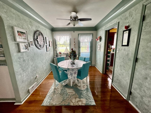 12841 Telegraph Rd, Taylor, MI 48180 - dining area with wood finished floors and a ceiling fan