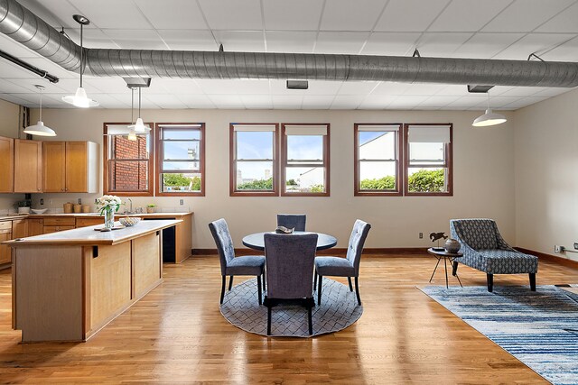 1395 Antietam Ave Unit 51, Detroit, MI 48207 - dining room with light wood finished floors and baseboards