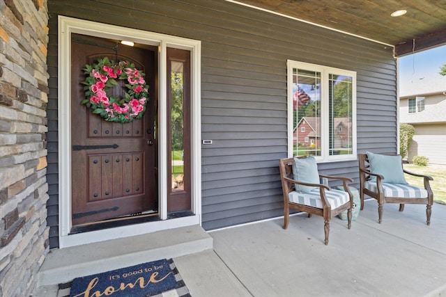 property entrance with a porch