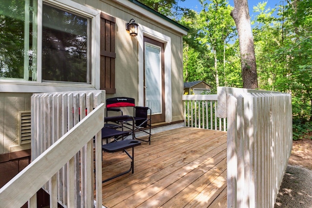 view of wooden deck