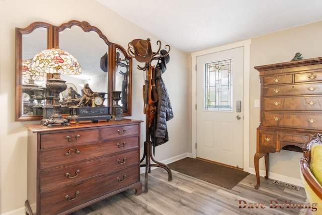 entryway featuring light hardwood / wood-style floors