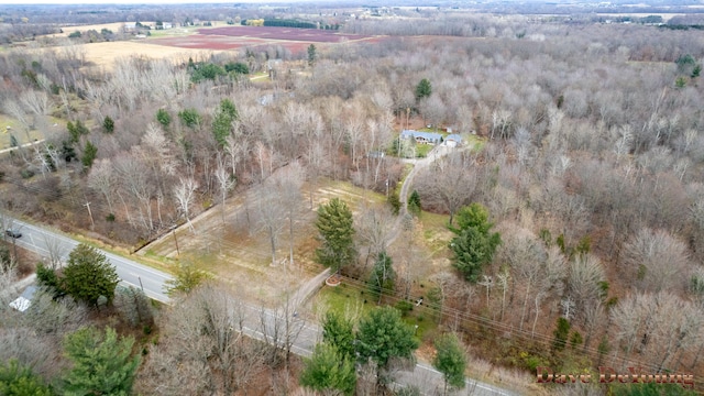 birds eye view of property featuring a rural view