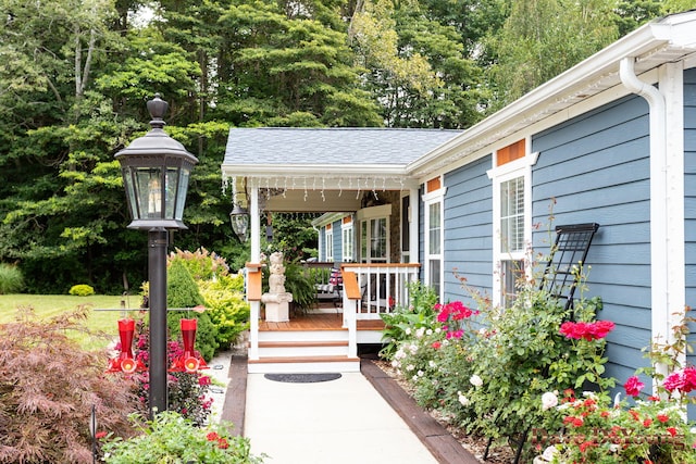 exterior space with covered porch