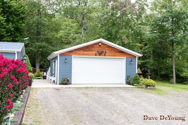 view of garage