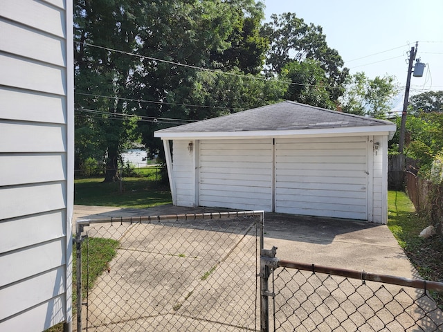 view of garage