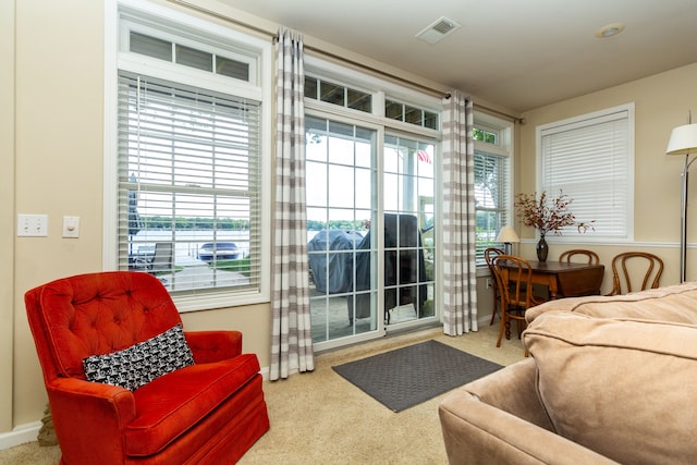 interior space with carpet flooring