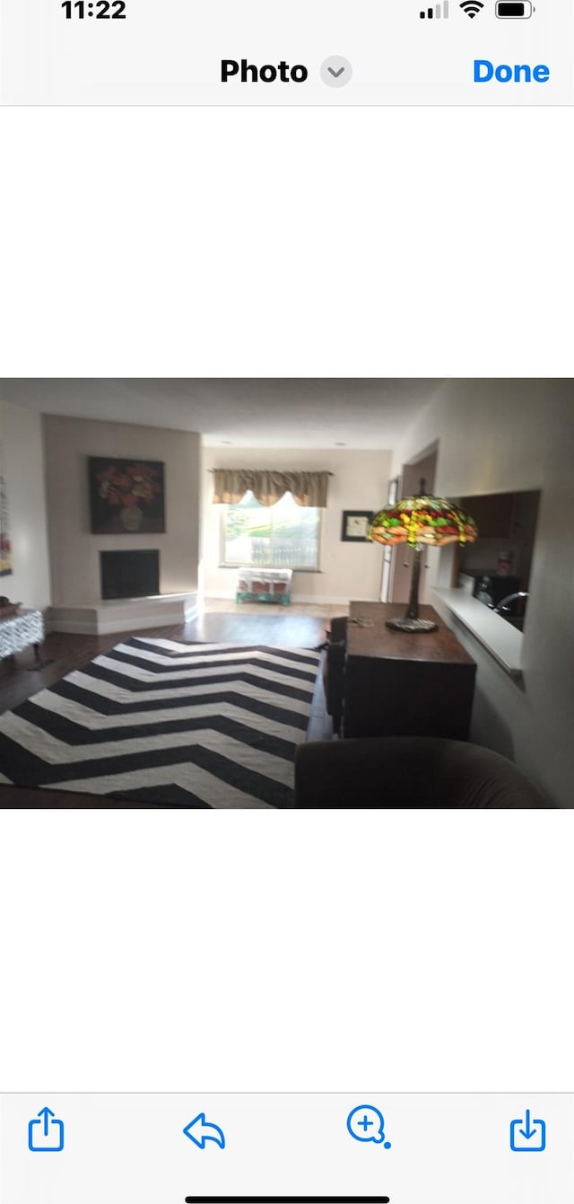 living room with hardwood / wood-style flooring