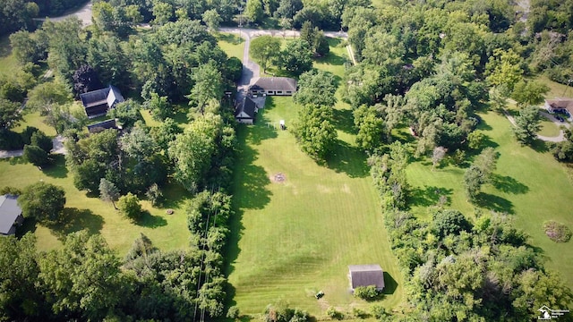 bird's eye view with a rural view