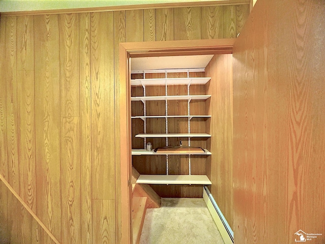 closet with a baseboard radiator