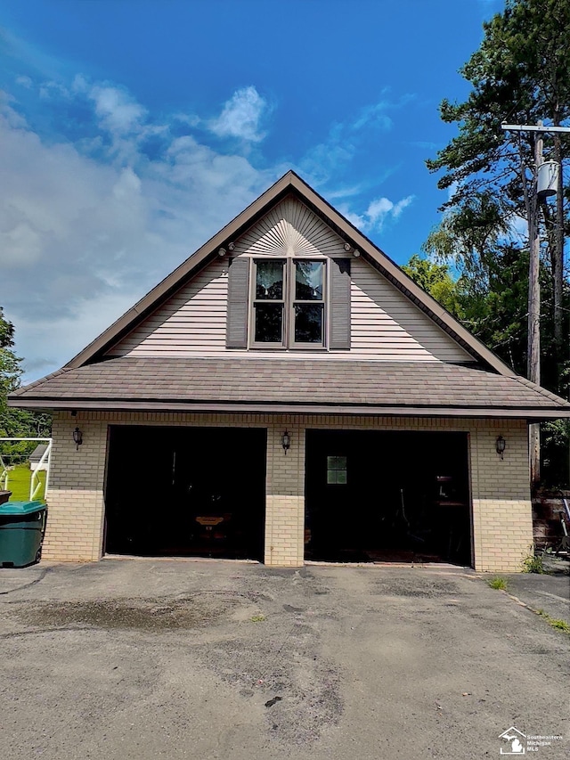 view of garage