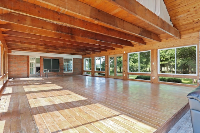 4705 Weiss Rd, Frankenmuth, MI 48734 - unfurnished sunroom with beam ceiling