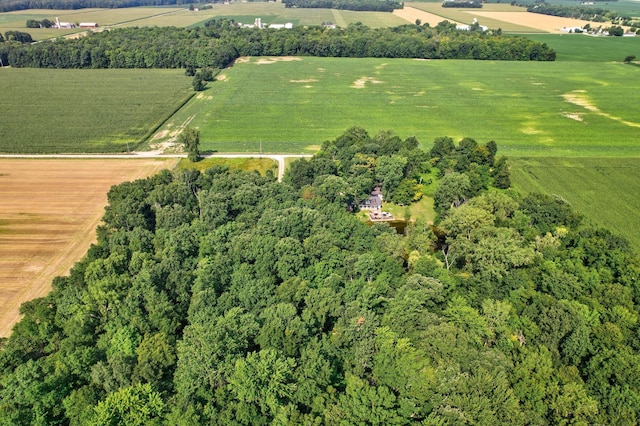 bird's eye view with a rural view