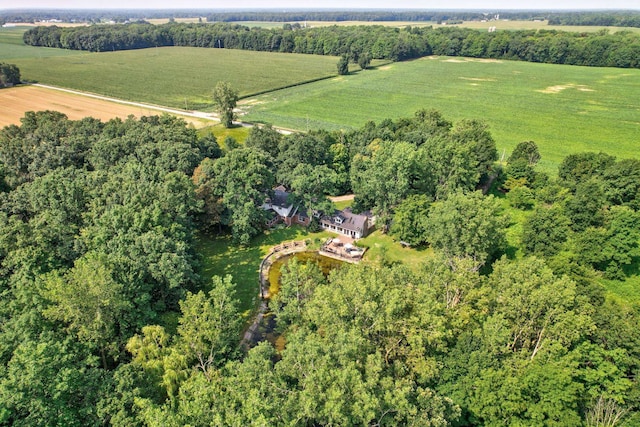 aerial view featuring a rural view