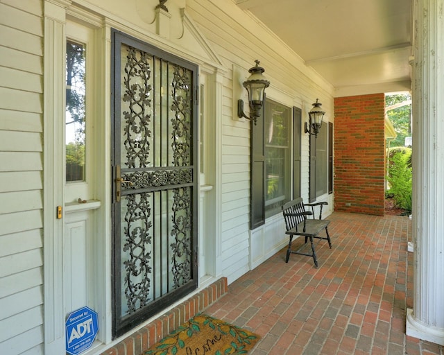 entrance to property with a porch