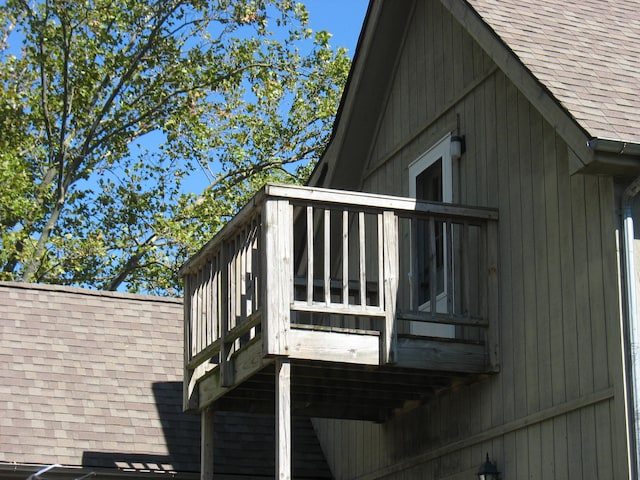 view of home's exterior with a balcony