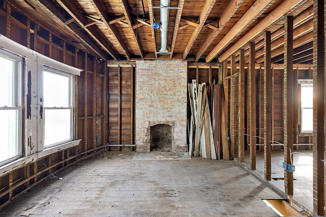 414 Horton St, Detroit, MI 48202 - miscellaneous room with exterior fireplace