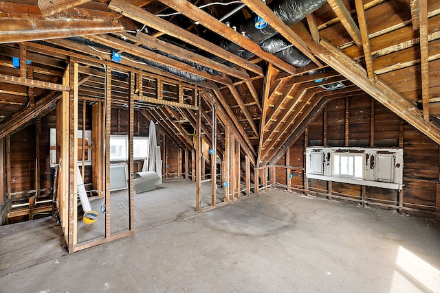 view of unfinished attic