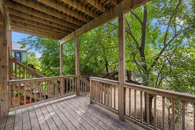 414 Horton St, Detroit, MI 48202 - wooden terrace featuring stairway