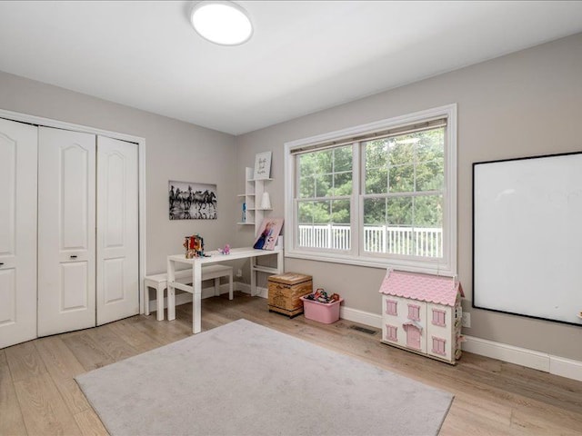 office featuring light hardwood / wood-style flooring