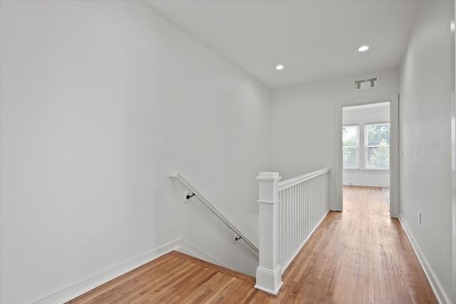 hallway featuring light wood-type flooring