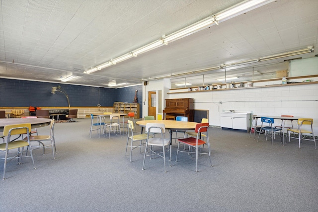 dining room with carpet flooring