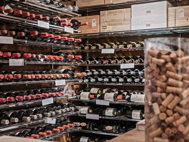 view of wine cellar