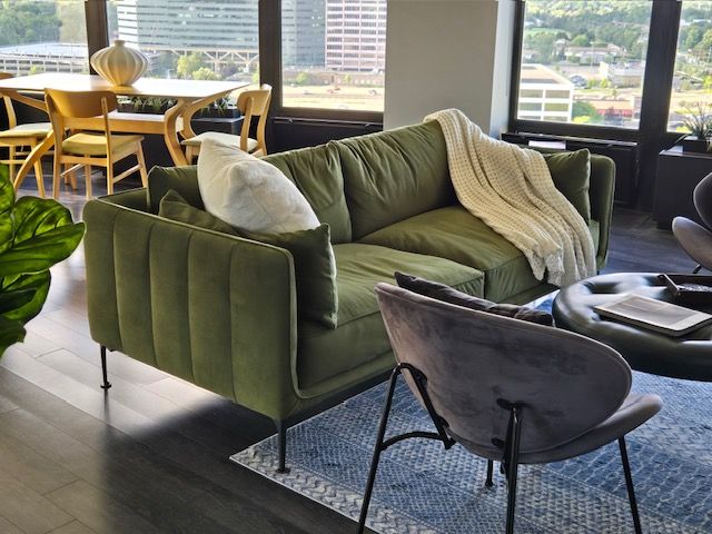 living room with a wealth of natural light and hardwood / wood-style floors