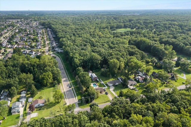 25217 King Rd, Romulus, MI 48174 - aerial view of property's location featuring a heavily wooded area and nearby suburban area