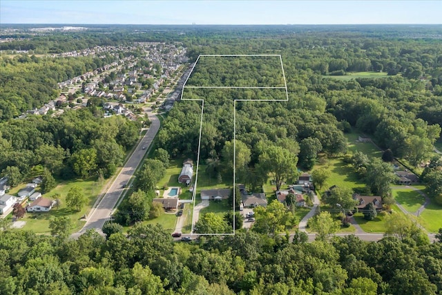 25217 King Rd, Romulus, MI 48174 - view of property location with a heavily wooded area and property parcel outlined