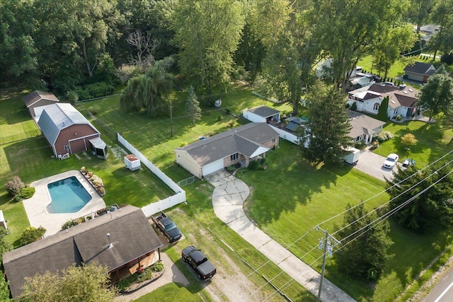 25217 King Rd, Romulus, MI 48174 - aerial view of residential area featuring a pool area