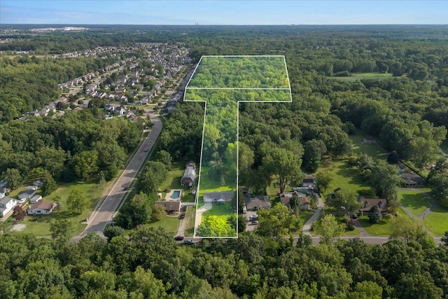 25217 King Rd, Romulus, MI 48174 - view of property location with a forest and property boundaries highlighted