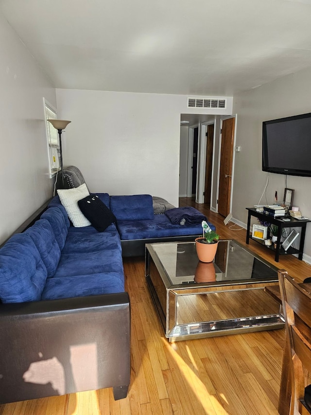 living room featuring light hardwood / wood-style flooring