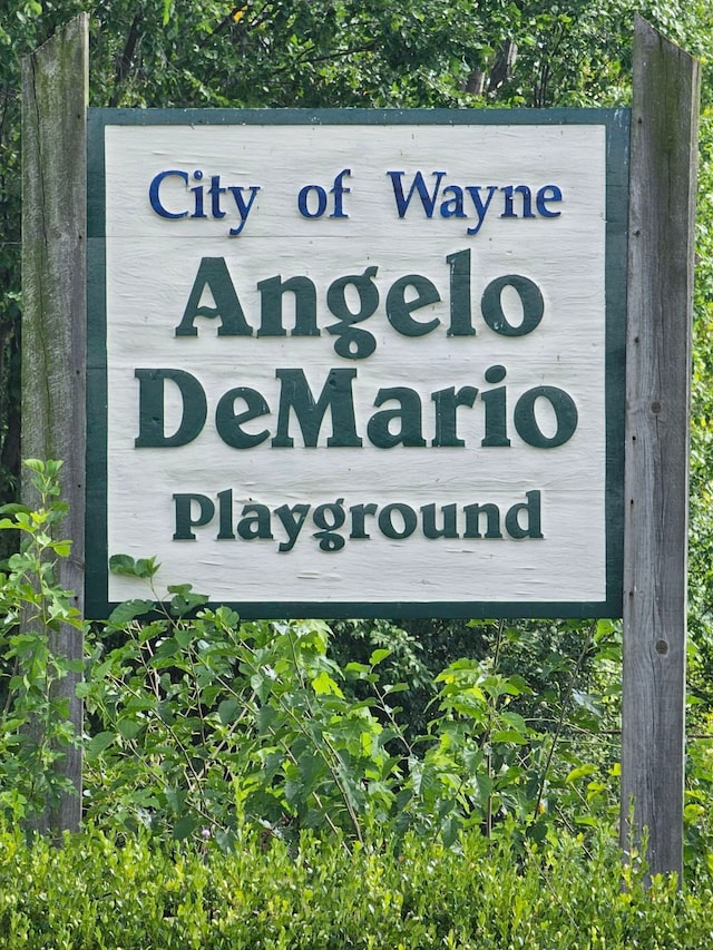 view of community sign