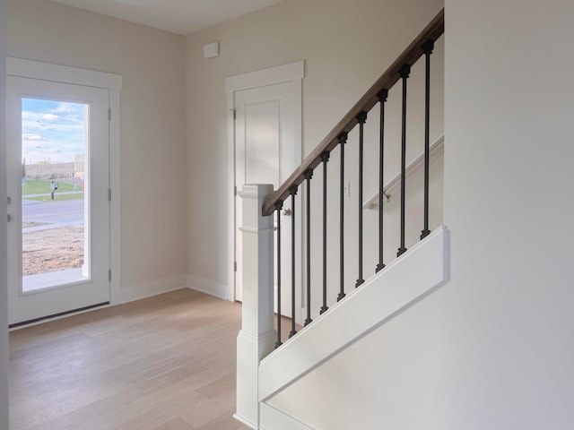 entryway featuring light wood-type flooring and plenty of natural light