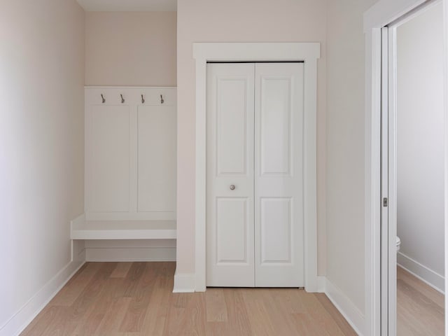 mudroom with light wood-type flooring