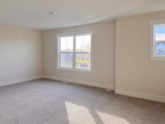 carpeted empty room with a wealth of natural light