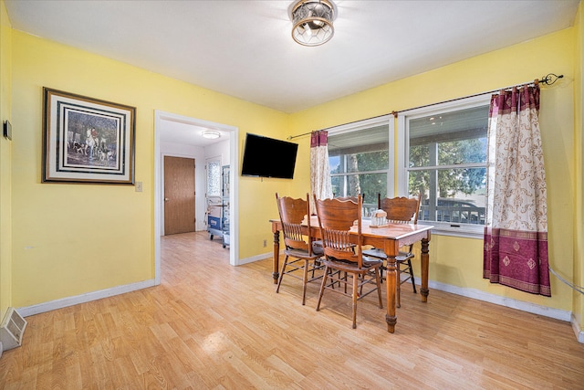 dining room with light hardwood / wood-style floors