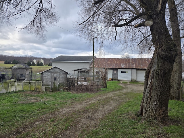 exterior space with a storage unit